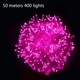 Set Benzi LED, decor festival, roz, 50m