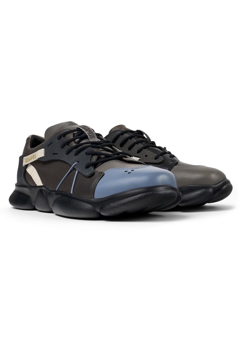 Camper, Pantofi sport din piele Karst 1105, Negru, Gri, 45