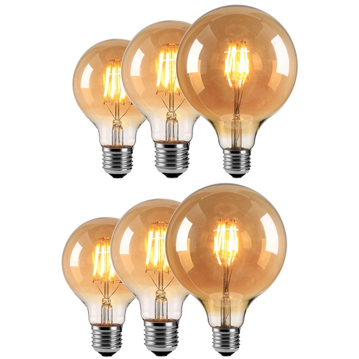 E27 Ретро Едисон LED крушка - 8W Ретро G80 декоративна крушка, светлина за ресторант и бар, винтидж димируема крушка