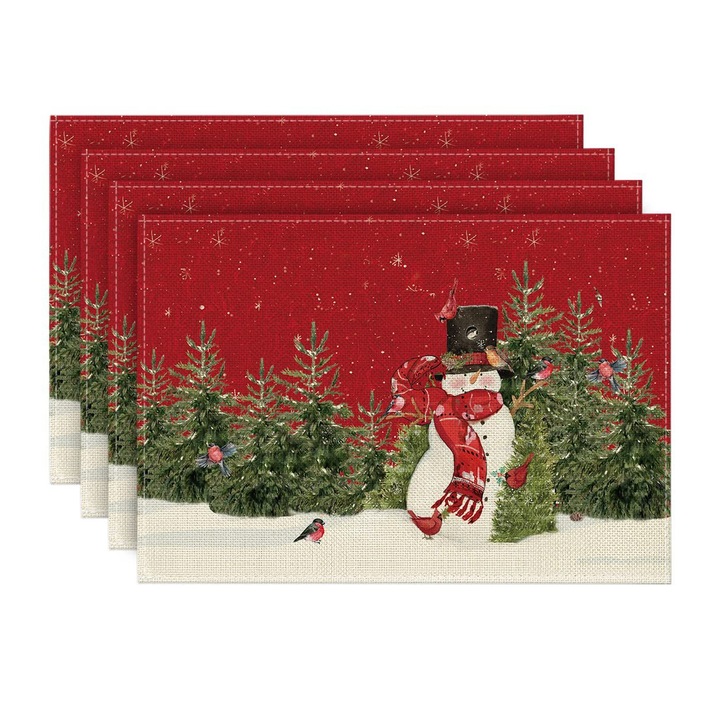 Комплект от 4 акрилни подложки за маса, Enforose, елегантен дизайн, топлоустойчиви, многоцветни, правоъгълни