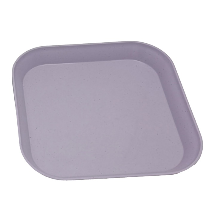 Jormftte étkezőtányér, négyzet alakú, lila, 14.5x14.5x1.5cm, búzaszalmából és PP-ből, 1 darab