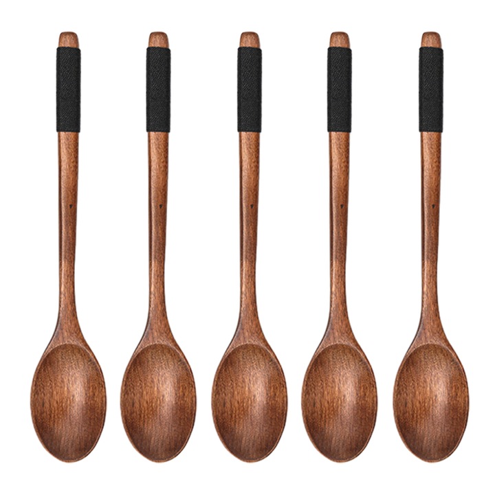 Set 5 Linguri, Lemn, 23.5 x 4 cm, Maro