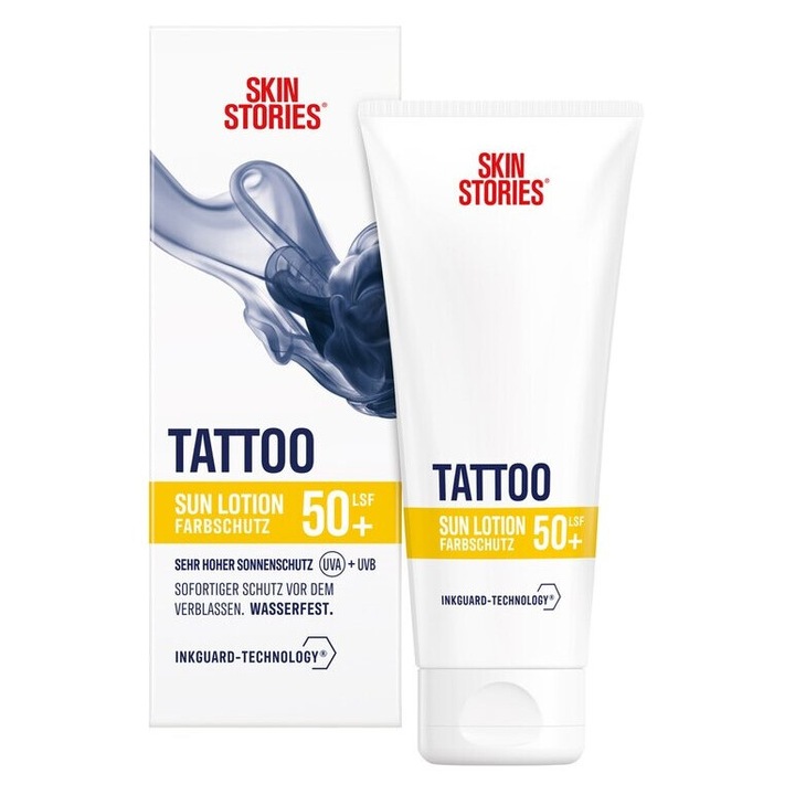 Testápoló, Skin Stories, Tetoválás, a tetoválás színének fenntartásához és hidratáló hatásához, SPF 50+, 100 ml
