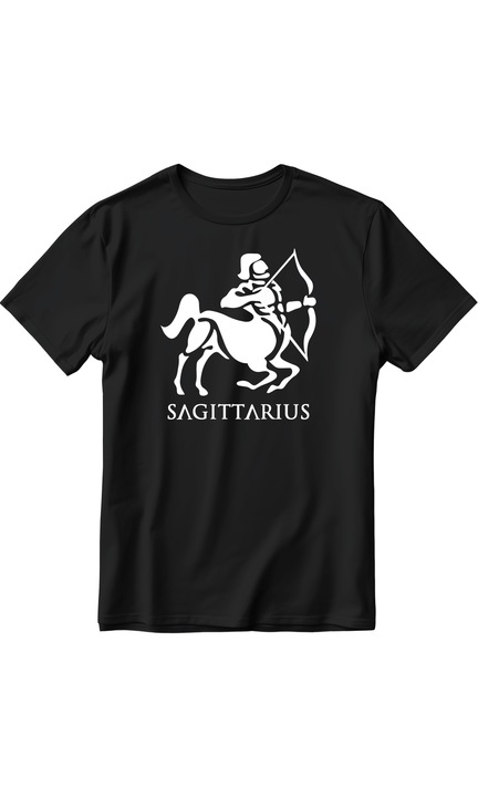 Férfi póló Leo Zodiac modellmintával, pamut, fekete, Fekete