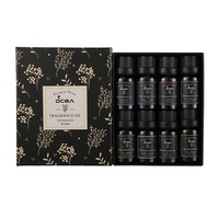 Set premium uleiuri esentiale naturale, NUODWELL, Sticlute cu picurator, 8 arome diferite, 10ml, Puritate 100%, Pentru Purificator, Umidificator si SPA, Negru