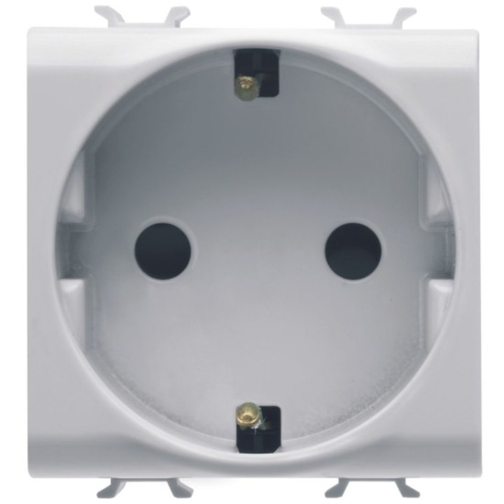 Priza shucko Alb mat 1 modul