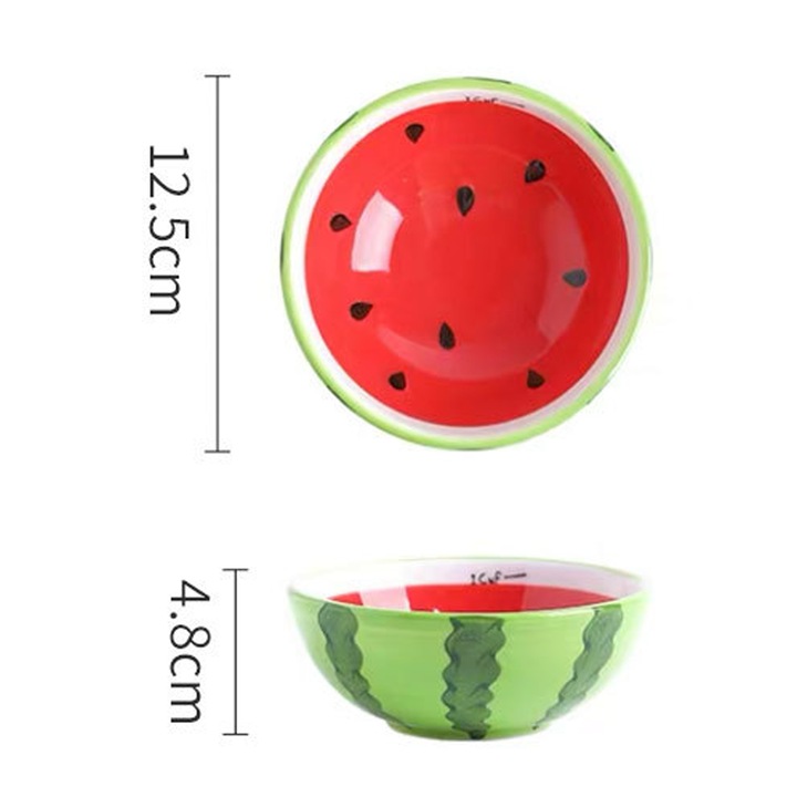 Bol ceramic pictat manual, forma de lamaie, multicolor, 42x130mm