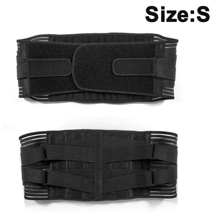 Centura de sprijin pentru spate, prevenire leziuni, unisex, negru, S