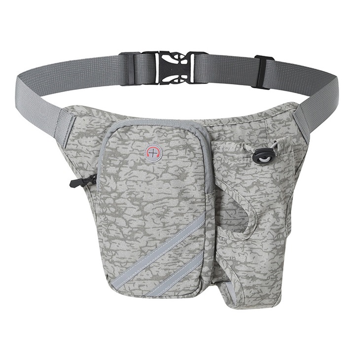 Sportos futó táska, kulacstartóval, állítható, rázkódásmentes, fekete