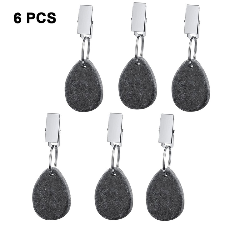 Комплект от 6 тежести за маса от мрамор и метал, черни, 8.5x3.5cm