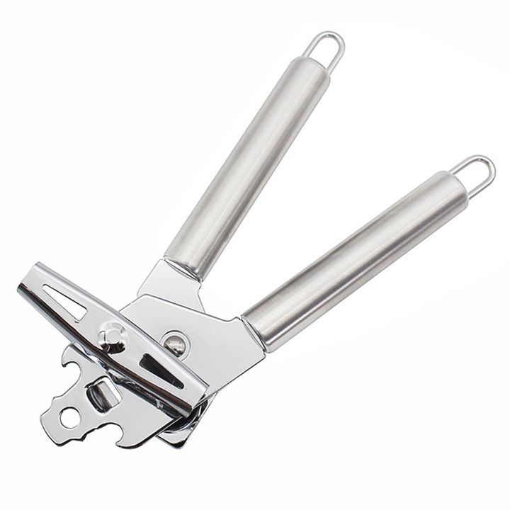 Jormftte konzervnyitó, 3 az 1-ben, rozsdamentes acélból, konzervekhez, üvegekhez, biztonsági fedél