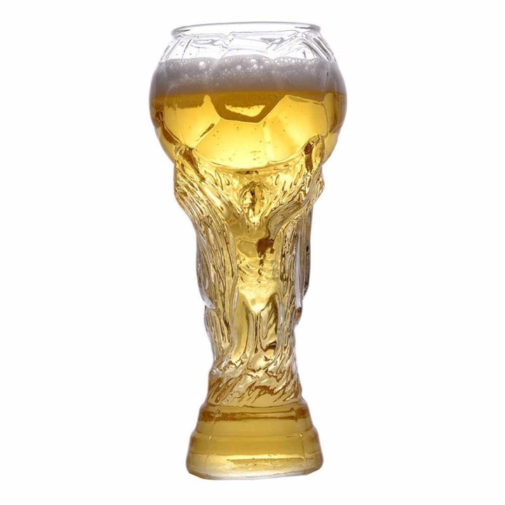 Pahar bere, design fotbal, sticla borosilicata, 450ml