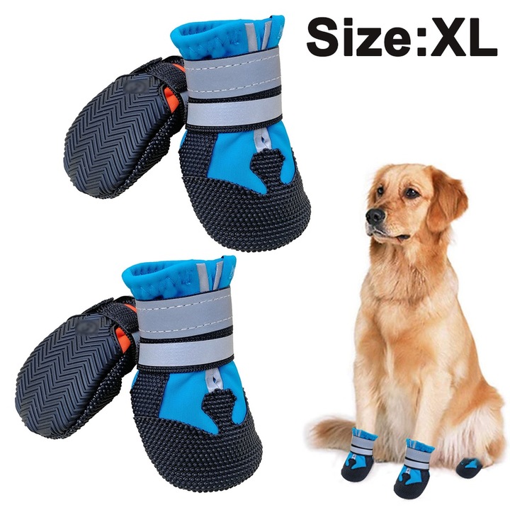 Vízálló kutyacipő, AMRINUGL, XL, kék, 1 páros készlet