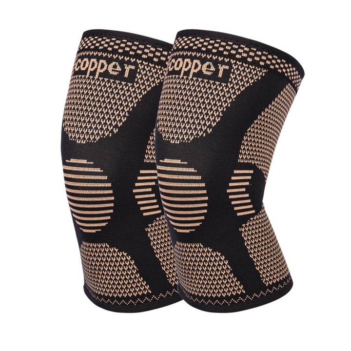 Set 2 mansoane genunchi -Suporturi pentru genunchi de compresie din cupru pentru dureri de genunchi, artrita, sport si recuperare (mare)