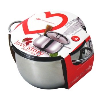 Set oala paste cu capac Love Story, Inoxriv, diametru 20 cm, capacitate 4 litri Set oala paste cu capac Love Story, Inoxriv, diametru 20 cm, capacitate 4 litri