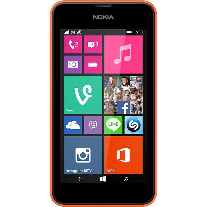 Telefon mobil Nokia 530 Lumia, Dual SIM, Orange
