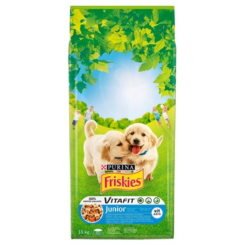 Hrana uscata pentru caini Friskies Junior, 15kg promo Hrana uscata pentru caini Friskies Junior, 15kg promo