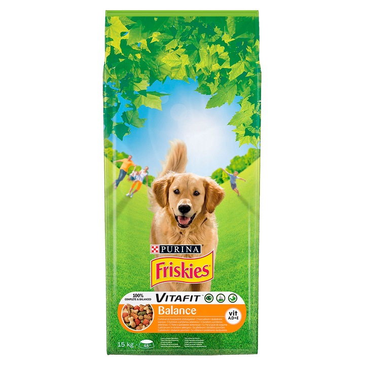 Friskies Balance száraz kutyaeledel, Csirke és Zöldség, 15 kg