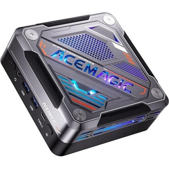 Mini PC Gaming ACEMAGIC AM18, AMD Ryzen 7 8845HS, pana la 5, 1 GHz, 32 GB DDR5 1TB NVME SSD, WiFi6, LAN 2, 5 G