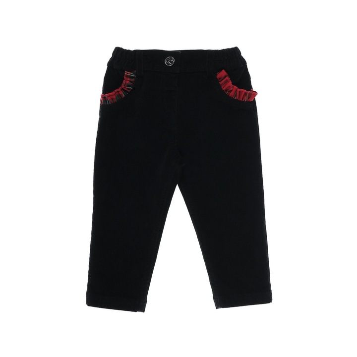 PANCO - Stuart, fekete, piros, zsebes nadrág, lányoknak, Fekete