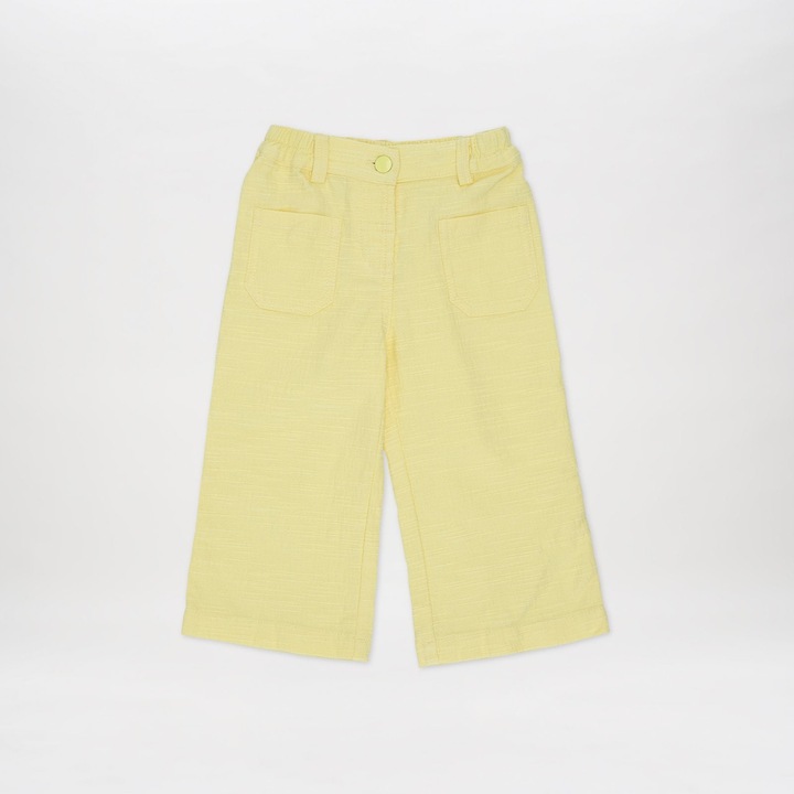 Széles nadrág elülső zsebekkel PANCO - Keep Going, Yellow, lányoknak, Sárga