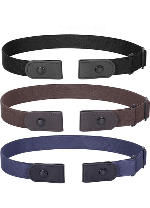 3 db csat nélküli öv készlet, rugalmas, többszínű, 60x80 cm