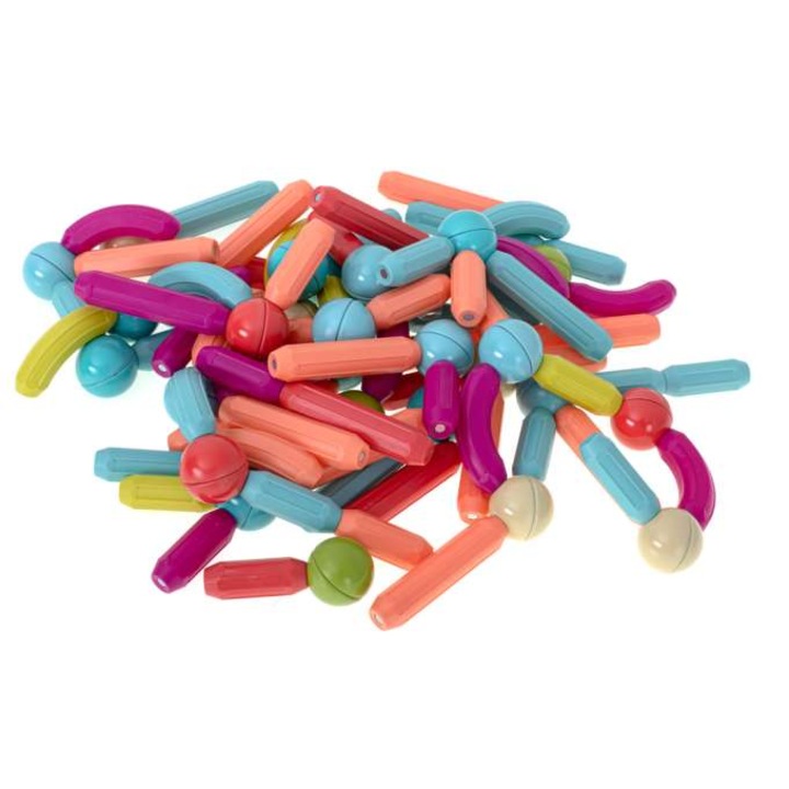 Комплект от 100 Montessori магнитни кубчета за деца, стимулиращи въображението и развиващи двигателните умения, многоцветни