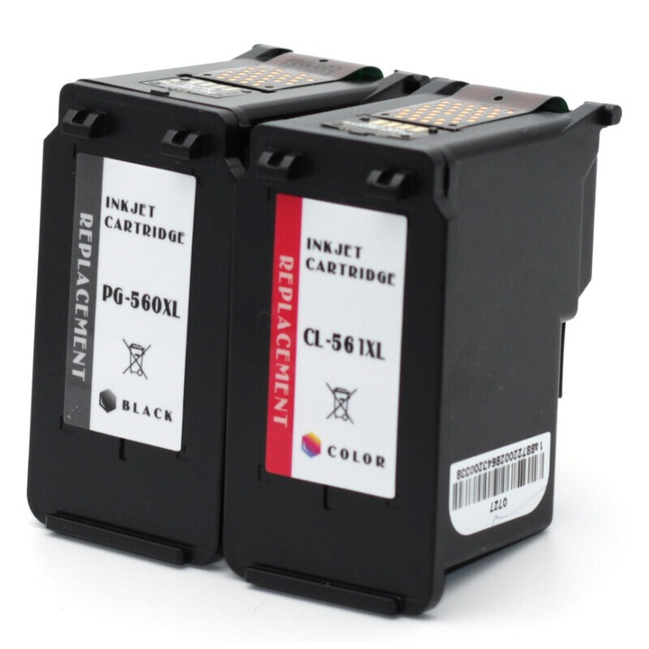 Set de 2 Cartuse inkjet 560 XL Negru si 561 XL Color, 600 Pagini Multicolor Compatibil Canon 3712C001 3712C006 Pixma Canon Pixma TS 5300 SeriesCanon Pixma TS 5350 TS 5350 TS 5351 5352Canon Pixma TS 5353