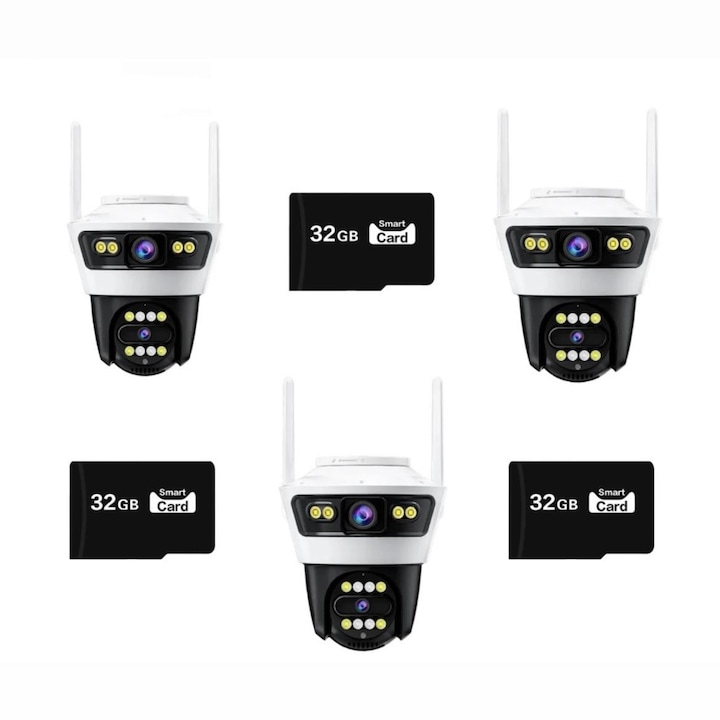 Cameră de securitate wireless inteligentă de interior 1080P PTZ cu Wi-Fi, viziune nocturnă color, aplicație iCsee