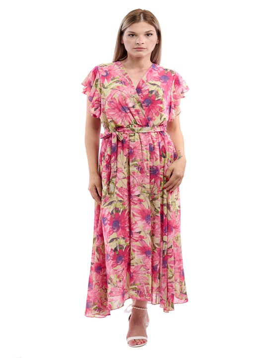 Rochie dama 2372, Verde/Roz