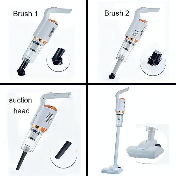 Aspirator 3 in 1, cu 4 capete interschimbabil, 120 W, Filtre incorporate, Compact, Reglabil, Usor de depozitat, Alb, ABS