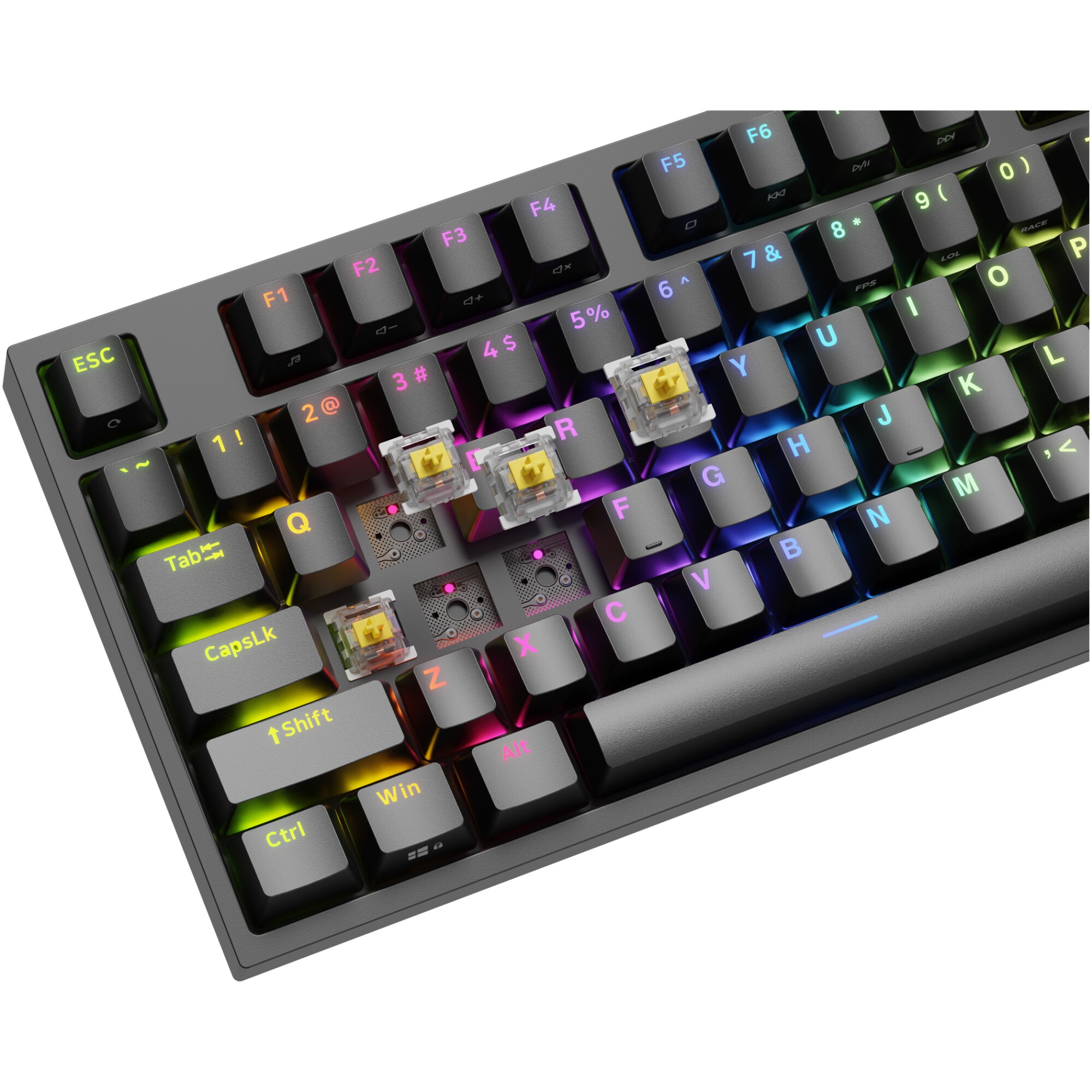 Tastatura Mecanica Gaming cu fir Genesis THOR 404, Gateron Yellow
