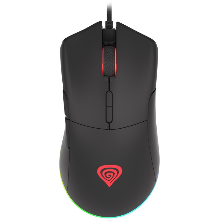 Mouse Gaming cu fir Genesis KRYPTON 290, 6.400 DPI, 1.000Hz, 22G, Software, Macro, Butoane Programabile, RGB LED, Cablu braided 1,8m, 139gr,Negru