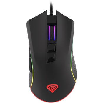 Mouse Gaming cu fir Genesis KRYPTON 770, 12.000 DPI, 1.000Hz, 50G, Senzor PIXART PMW3325, Switch-uri OMRON 20M, Software, Macro, Butoane Programabile, RGB LED, Cablu braided 1.8m, 138gr,Negru