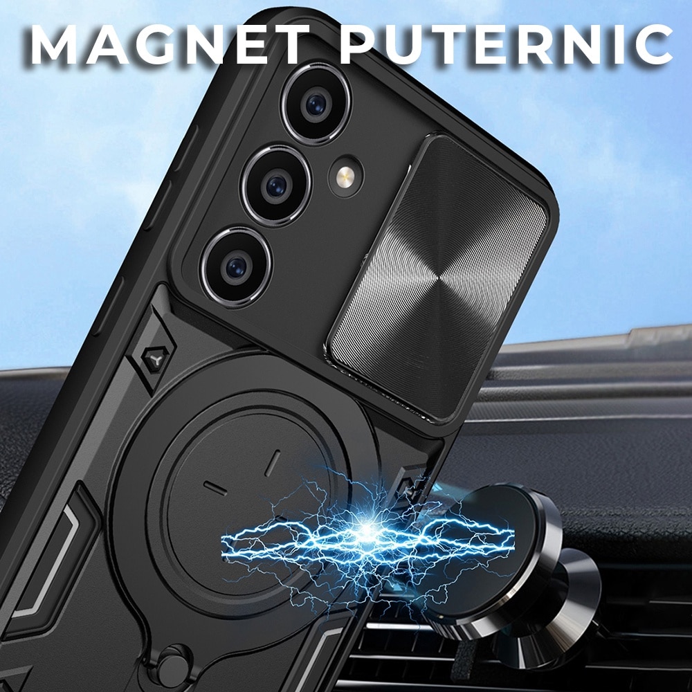 Husa pentru Oppo A5 4G / A5 5G, CamGuard Pro Kickstand, Slider Camera, Antisoc, Protectie Superioara, Albastru