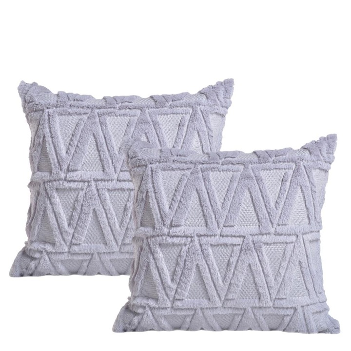 Set 2 Fete de Perna Decorative, Plus, Design Triunghi, 45x45cm