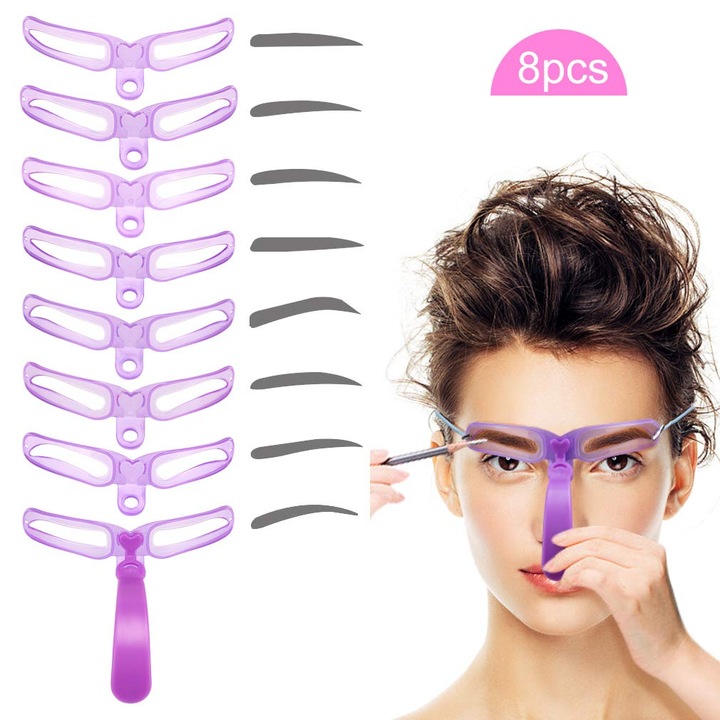 Set 8 sabloane machiaj sprancene, Cozevdnt, reutilizabile