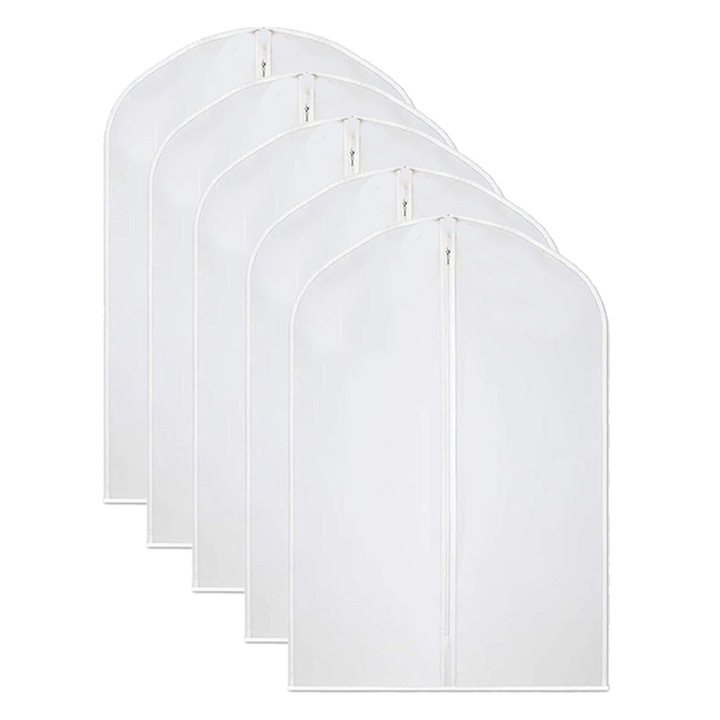 Set huse pentru haine, transparent, lavabil, 60 x 80 cm, 5 buc