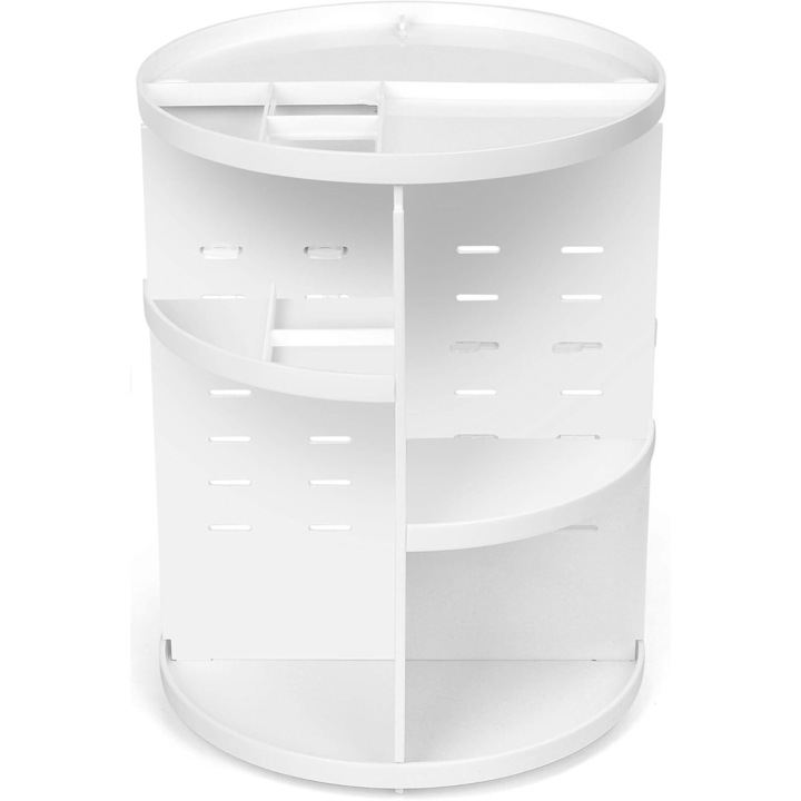 Organizator pentru machiaj rotativ 360°, transparent, reglabil, 23x30cm