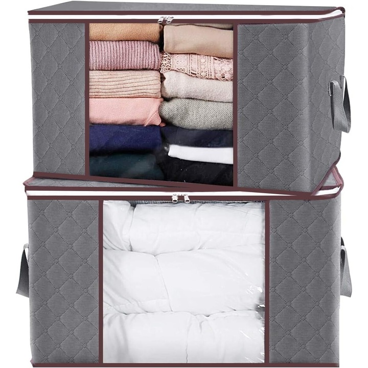 Set de saci de depozitare cu fereastra transparenta, AMRINUGL, design respirabil si portabil, 30x45cm