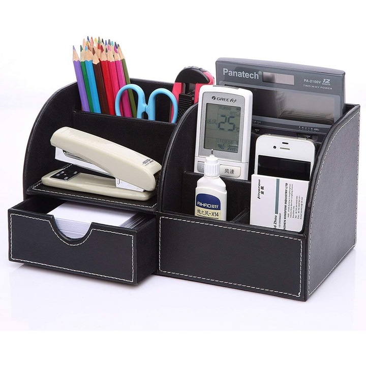 Organizator birou Cozevdnt, piele PU, multifunctional, multicolor, 28.5x14.5x14.5cm