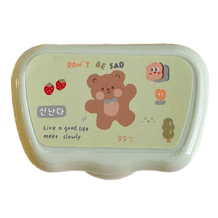 Cutie lentile de contact, cu oglinda si penseta, multicolor, 9x7x4cm