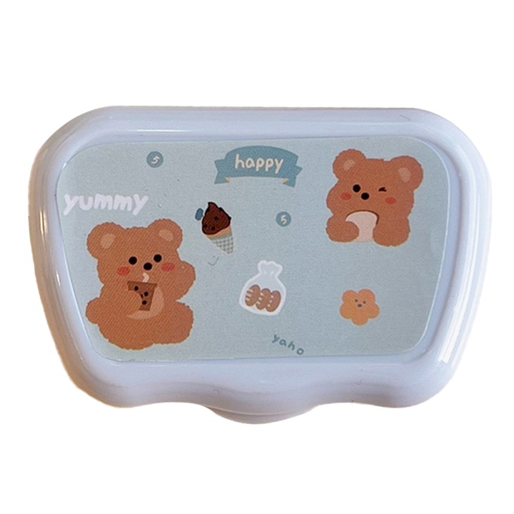 Huse pentru lentile de contact,Cutie pentru lentile de contact de calatorie cu pensete pentru oglinda pentru utilizare zilnica la birou in aer liber,style:style3;