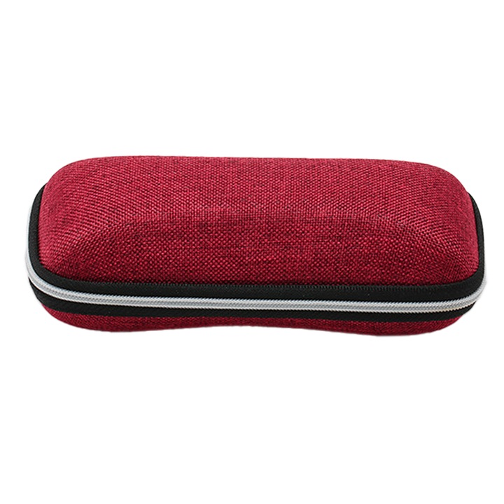 Husa rigida pentru ochelari, protectie completa, interior moale, rosu