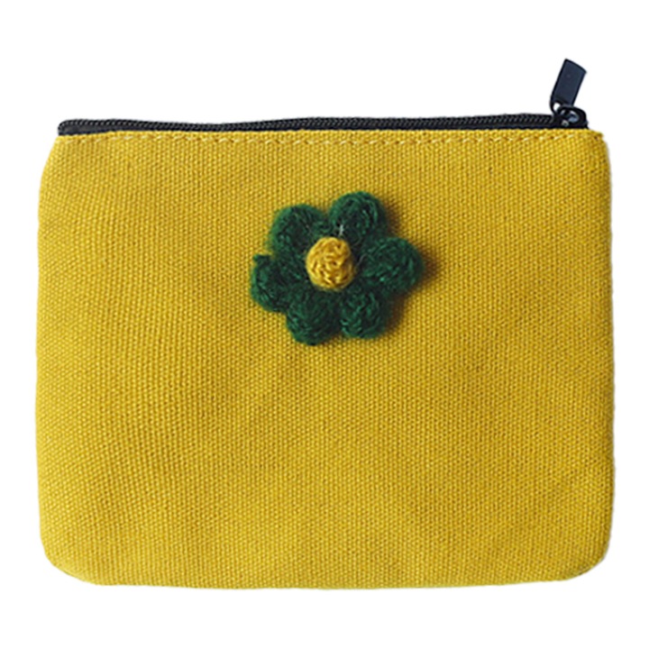 Geanta organizatoare pentru produse feminine, canvas, galben, set