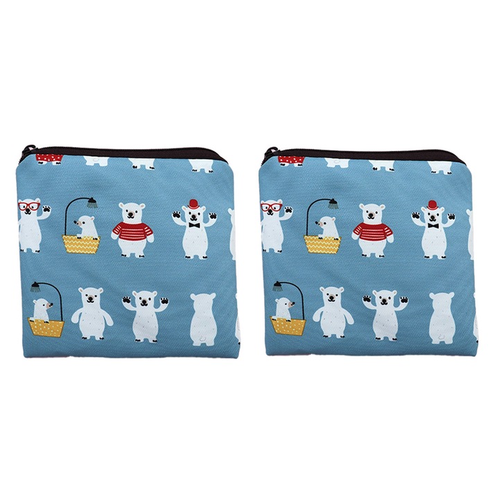 Set de 2 pungi pentru servetele sanitare, stil3, material rezistent, multifunctionale