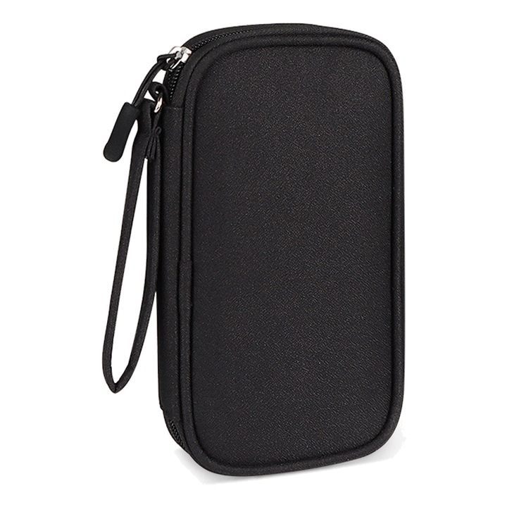 Чанта-органайзер за кабел KkvoGmle, за електронни аксесоари, черна, малък размер