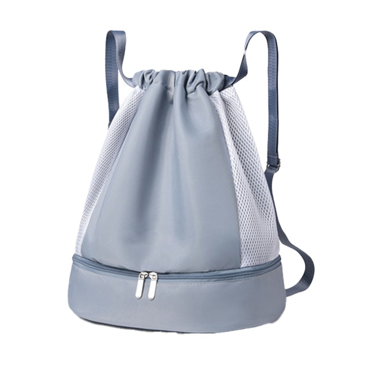 Rucsac cu snur, compartiment pentru pantofi, unisex, albastru