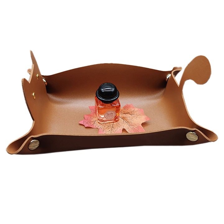 Tava pliabila pentru accesorii, forma de pisica, maro