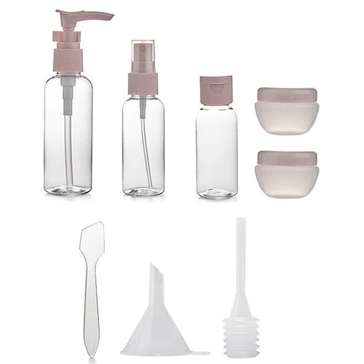 Комплект от 8 контейнера за пътуване, longziming, пластмасови, 100 ml, прозрачни